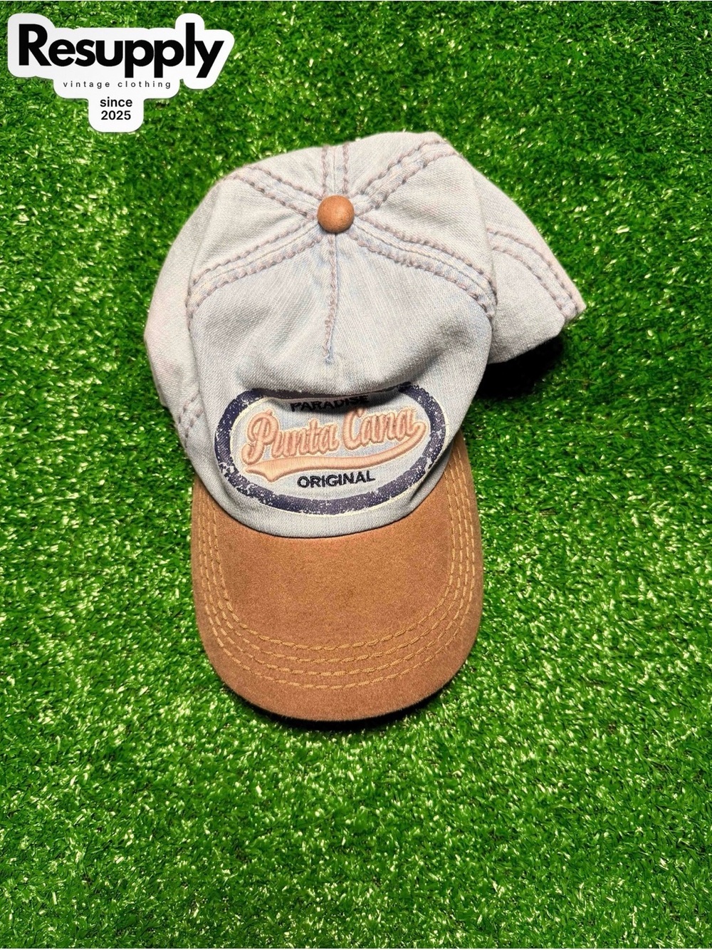 Punta Cana Original Two-Tone Baseball Cap - Light Gray & Brown